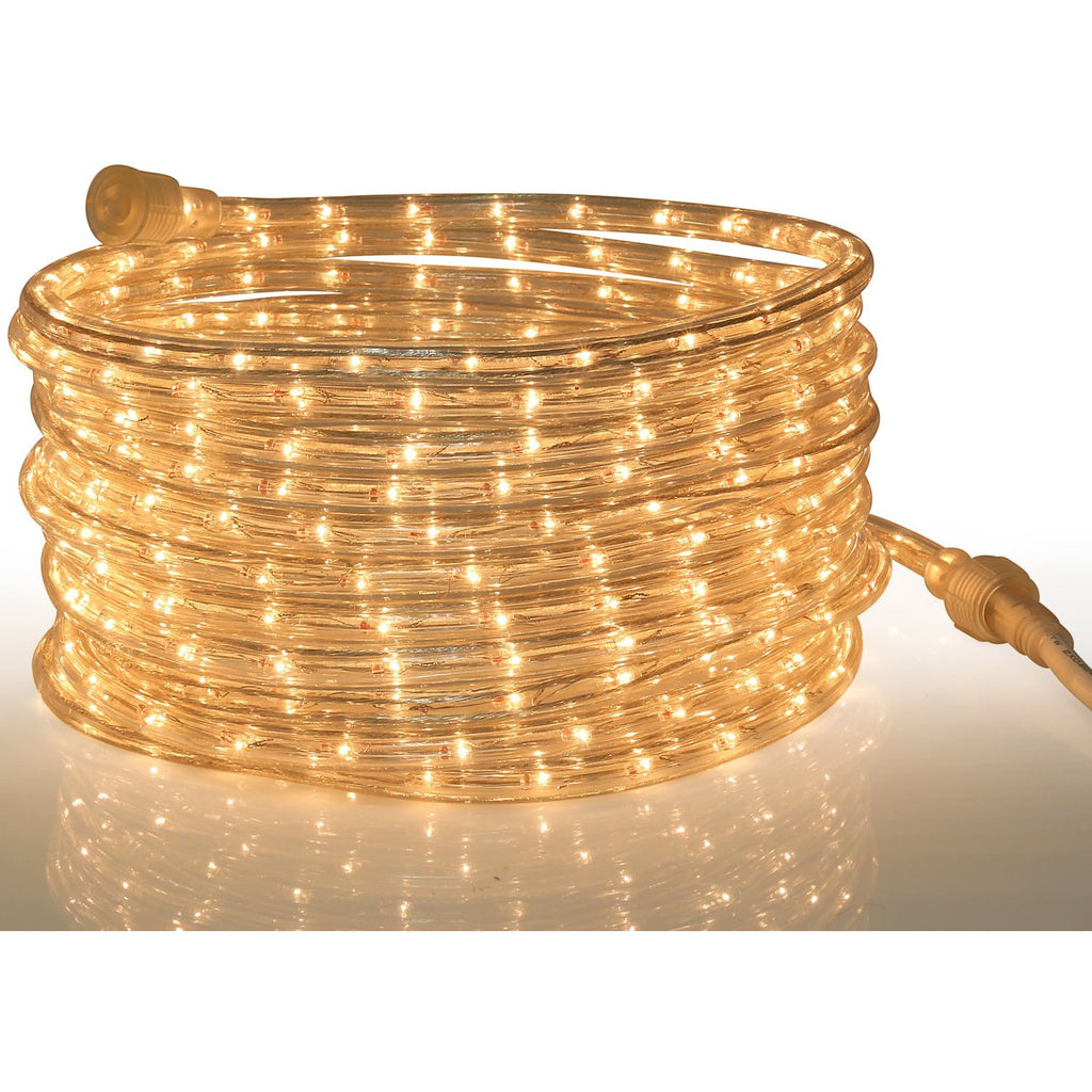 Rope Light Warm CLEAR - 24 Feet (7.3 m), for Indoor and Outdoor use - 10MM Diameter - 288 CLEAR Incandescent Long Life Bulbs Rope Lights