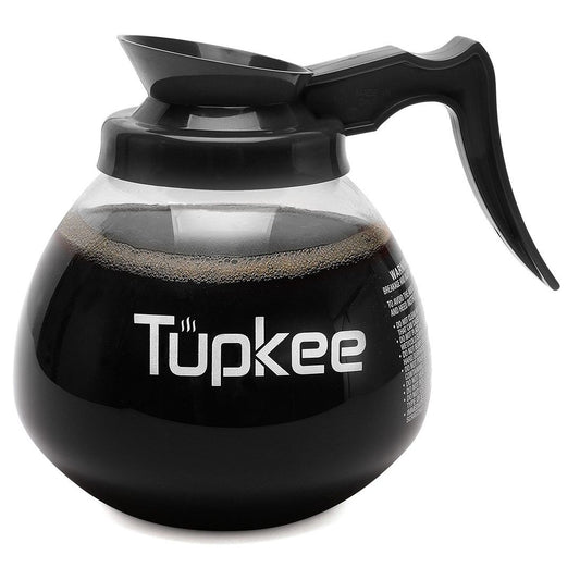 Tupkee Commercial Coffee Pot Replacement - SHATTER-RESISTANT Restaurant Glass Decanter Carafe - 64 oz 12 Cup, Compatible with Wilbur Curtis, Bloomfield, Bunn Coffee Pot
