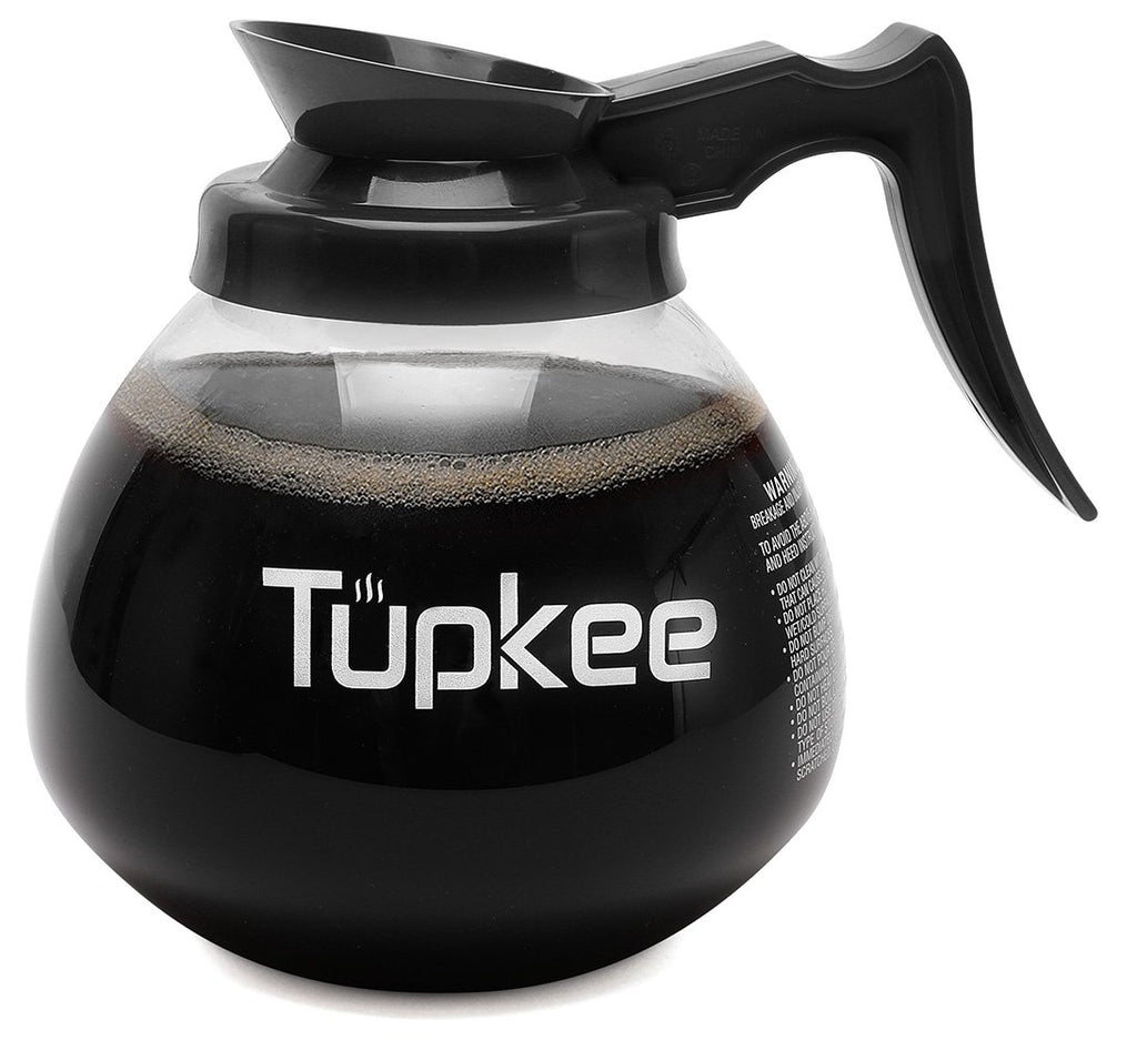 Tupkee Commercial Coffee Pot Replacement - SHATTER-RESISTANT Restaurant Glass Decanter Carafe - 64 oz 12 Cup, Compatible with Wilbur Curtis, Bloomfield, Bunn Coffee Pot