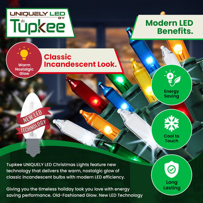 Christmas Uniquely LED Twinkle Lights – Matches Incandescent Exactly - 14 of 100 Lights Twinkle - Indoor Outdoor – 100 Bulbs - 24.75 Feet, Christmas Tree Sparkling Twinkling Lights String