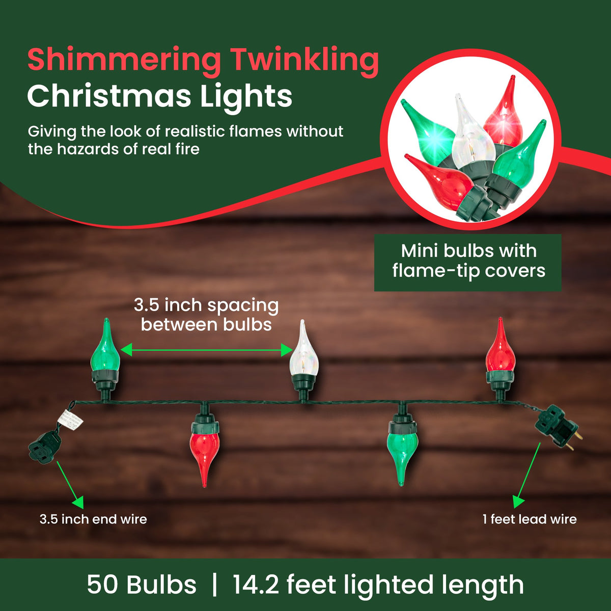 Twinkling Christmas string lights