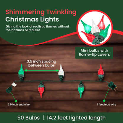 Twinkling Christmas string lights