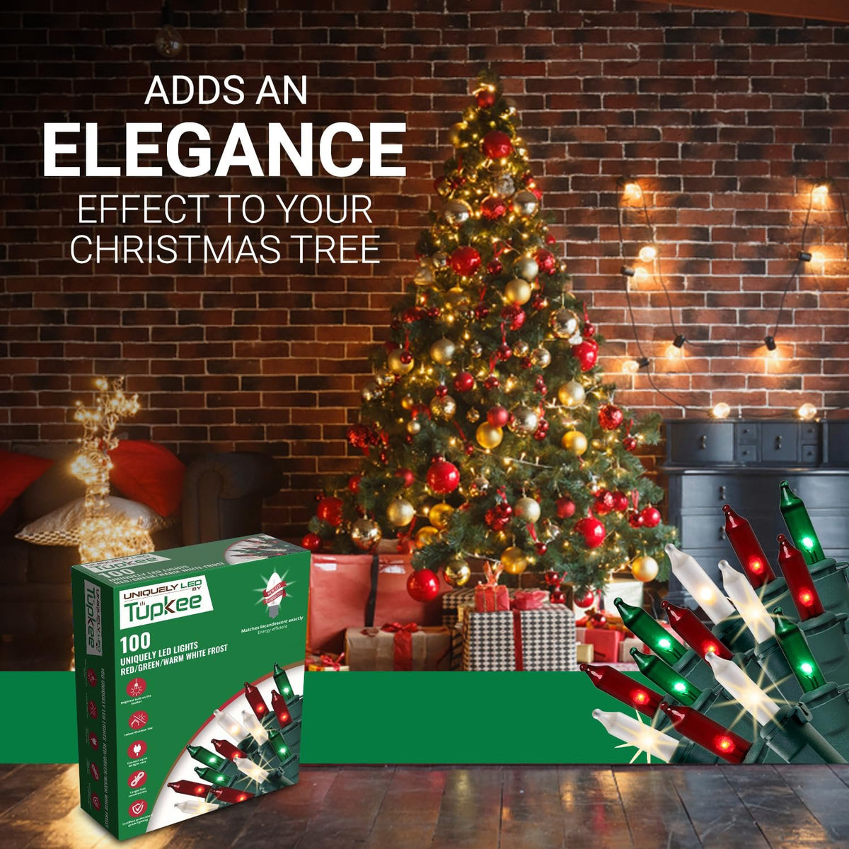 Christmas Uniquely LED Twinkle Lights – Matches Incandescent Exactly - 14 of 100 Lights Twinkle - Indoor Outdoor – 100 Bulbs - 24.75 Feet, Christmas Tree Sparkling Twinkling Lights String
