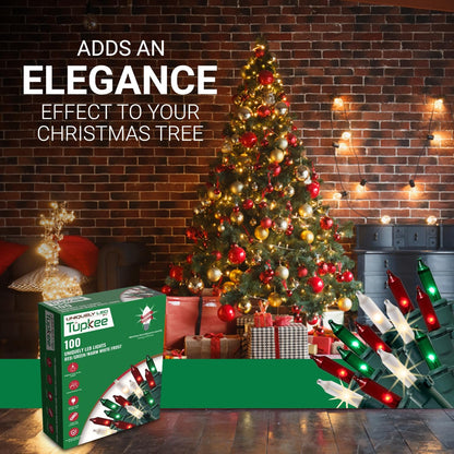 Christmas Uniquely LED Twinkle Lights – Matches Incandescent Exactly - 14 of 100 Lights Twinkle - Indoor Outdoor – 100 Bulbs - 24.75 Feet, Christmas Tree Sparkling Twinkling Lights String