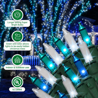Christmas Uniquely LED Twinkle Lights – Matches Incandescent Exactly - 14 of 100 Lights Twinkle - Indoor Outdoor – 100 Bulbs - 24.75 Feet, Christmas Tree Sparkling Twinkling Lights String
