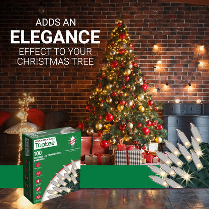 Christmas Uniquely LED Twinkle Lights – Matches Incandescent Exactly - 14 of 100 Lights Twinkle - Indoor Outdoor – 100 Bulbs - 24.75 Feet, Christmas Tree Sparkling Twinkling Lights String