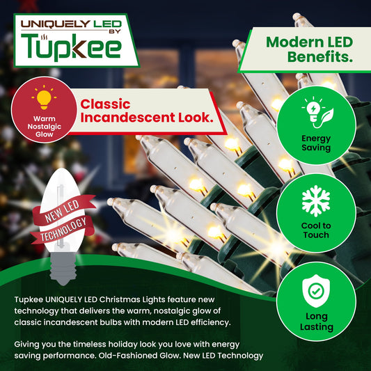 Christmas Uniquely LED Twinkle Lights – Matches Incandescent Exactly - 14 of 100 Lights Twinkle - Indoor Outdoor – 100 Bulbs - 24.75 Feet, Christmas Tree Sparkling Twinkling Lights String