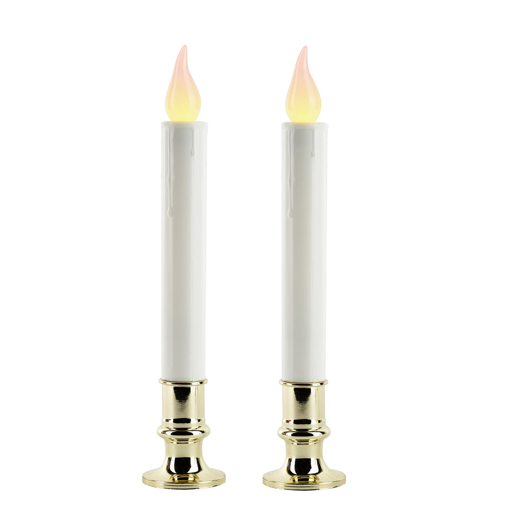 Christmas LED Window Candles - Flickering Flameless Window Candles, Battery Operated with Timer – Set of 2