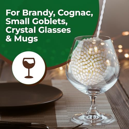 Small Glass Cleaning Brush – Soft Non-Scratch Foam Bristles – Glass Cleaner Brush for Brandy, Cognac, Small Goblets, Crystal Glasses & Mugs – Fits Tupkee 14oz & 8oz Glass Tumbler – Made in USA