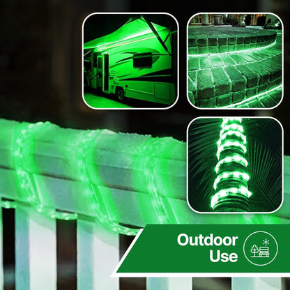 Rope Light LED - 24 Feet (7.3 m), for Indoor and Outdoor use - 10MM Diameter - 144 LED Long Life Bulbs Decorative Rope Tube Lights