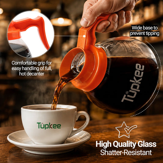 Commercial Coffee Pot Replacement - SHATTER-RESISTANT Restaurant Glass Decanter Carafe - 64 oz 12 Cup, Compatible with Wilbur Curtis, Bloomfield, Bunn Coffee Pot
