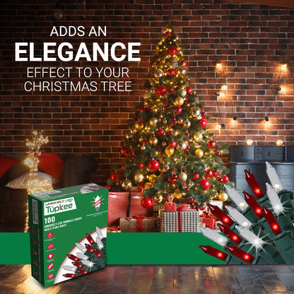Christmas Uniquely LED Twinkle Lights – Matches Incandescent Exactly - 14 of 100 Lights Twinkle - Indoor Outdoor – 100 Bulbs - 24.75 Feet, Christmas Tree Sparkling Twinkling Lights String