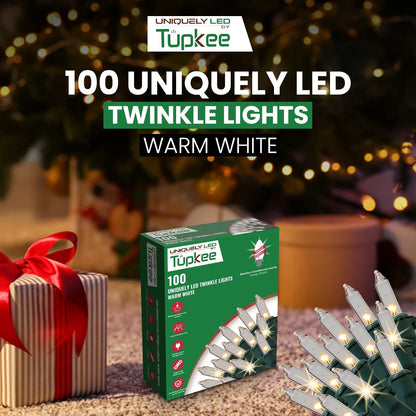 Christmas Uniquely LED Twinkle Lights – Matches Incandescent Exactly - 14 of 100 Lights Twinkle - Indoor Outdoor – 100 Bulbs - 24.75 Feet, Christmas Tree Sparkling Twinkling Lights String