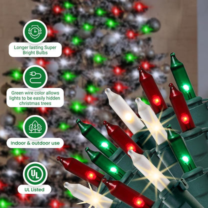 Christmas Uniquely LED Twinkle Lights – Matches Incandescent Exactly - 14 of 100 Lights Twinkle - Indoor Outdoor – 100 Bulbs - 24.75 Feet, Christmas Tree Sparkling Twinkling Lights String