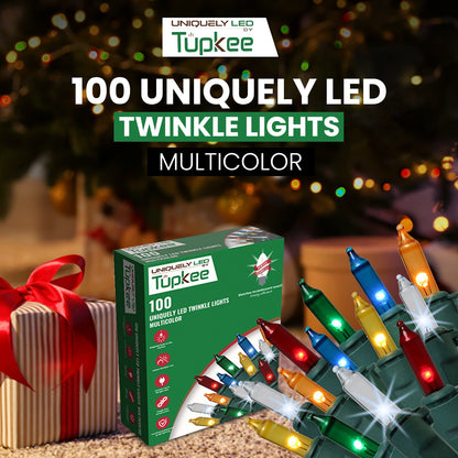 Christmas Uniquely LED Twinkle Lights – Matches Incandescent Exactly - 14 of 100 Lights Twinkle - Indoor Outdoor – 100 Bulbs - 24.75 Feet, Christmas Tree Sparkling Twinkling Lights String
