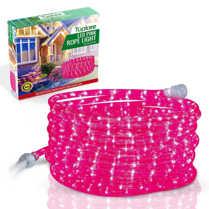 Rope Light LED - 24 Feet (7.3 m), for Indoor and Outdoor use - 10MM Diameter - 144 LED Long Life Bulbs Decorative Rope Tube Lights
