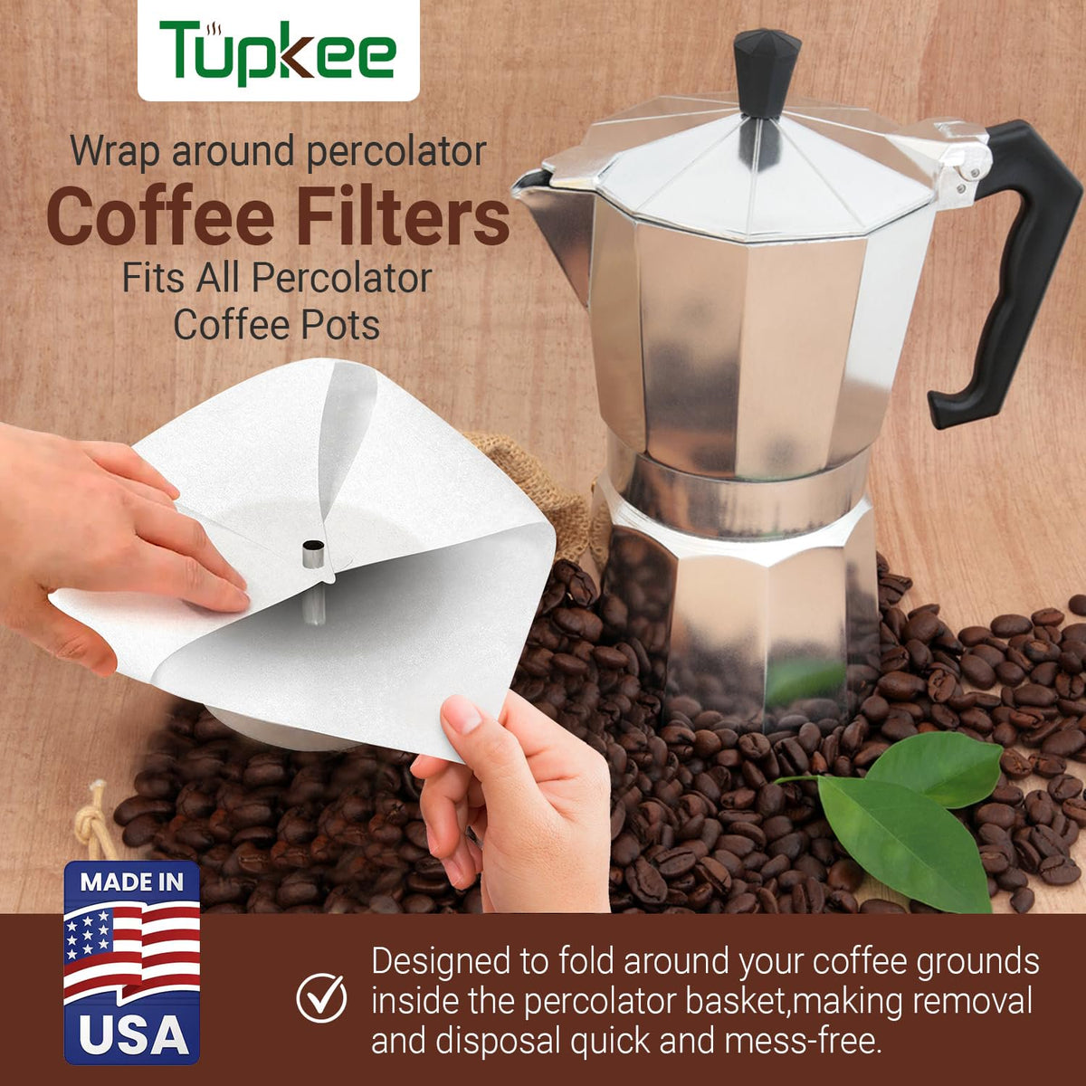 Tupkee Wrap Percolator Coffee Filters – Wrap-Around Coffee Filters - 1