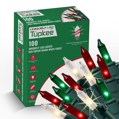 Christmas Uniquely LED Twinkle Lights – Matches Incandescent Exactly - 14 of 100 Lights Twinkle - Indoor Outdoor – 100 Bulbs - 24.75 Feet, Christmas Tree Sparkling Twinkling Lights String