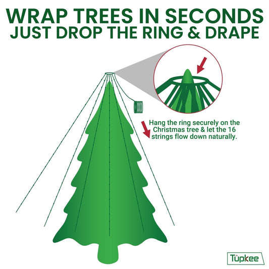 Cascade Style Christmas Tree Lights – LED Multicolor Random Twinkle Lights - Wrap Trees in Seconds Just Drop the Ring & Drape – 208 of 832 Lights Twinkle - 8 Feet String Twinkling Christmas Decoration