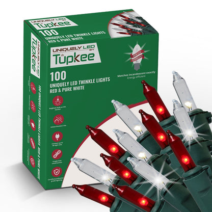 Christmas Uniquely LED Twinkle Lights – Matches Incandescent Exactly - 14 of 100 Lights Twinkle - Indoor Outdoor – 100 Bulbs - 24.75 Feet, Christmas Tree Sparkling Twinkling Lights String