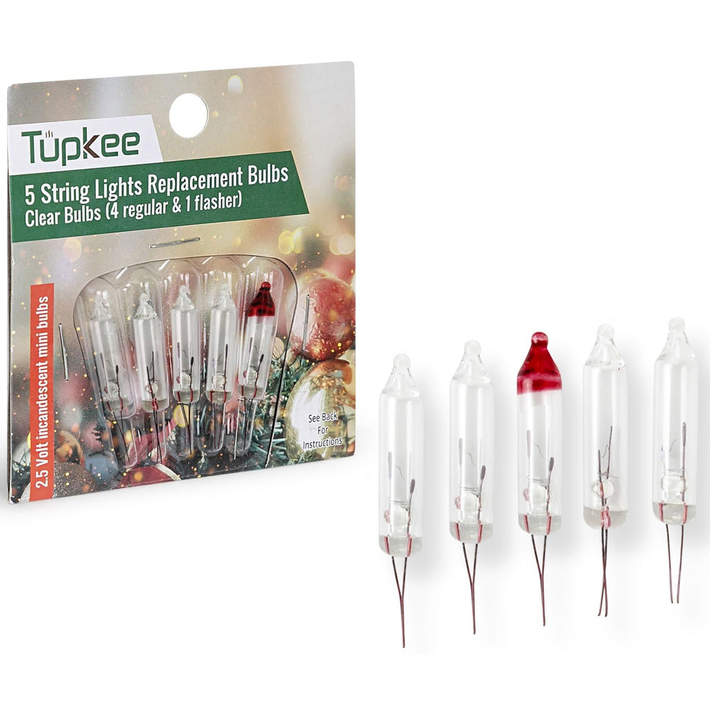 Tupkee Shimmering Twinkle Replacement Bulbs – 4-Volt Clear Incandescent Mini Bulbs - 4 Bulbs per pkg