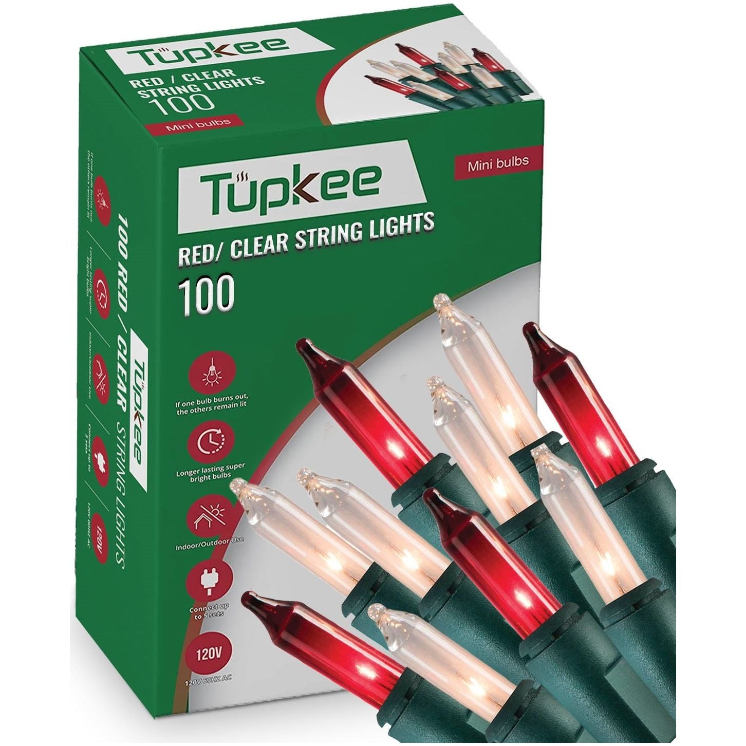 Christmas String Lights 300 Count - Incandescent Mini Clear Warm Chris –  Tupkee