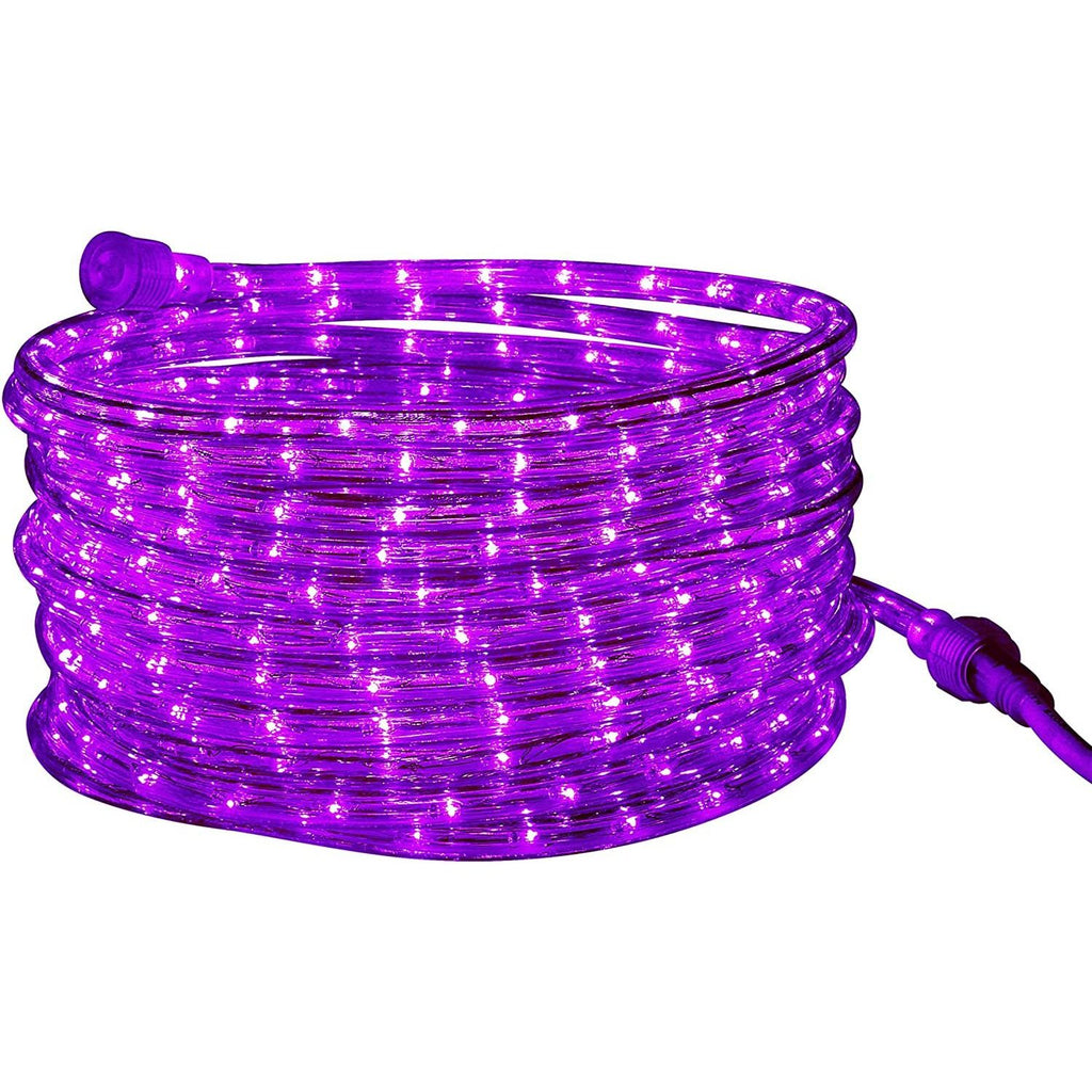 LED Rope Light Purple - for Indoor and Outdoor use, 24 Feet (7.3 m) - 10MM Diameter - 144 LED Long Life Bulbs Halloween Rope Tube Lights