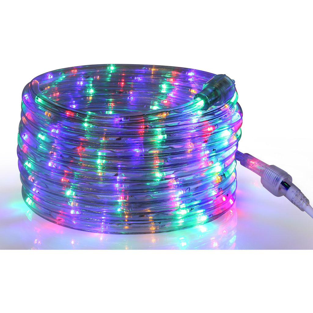 Rope Light LED Multi-Color - 24 Feet (7.3 m), for Indoor and Outdoor use - 10MM Diameter - 144 LED Long Life Bulbs Rope Tube Lights