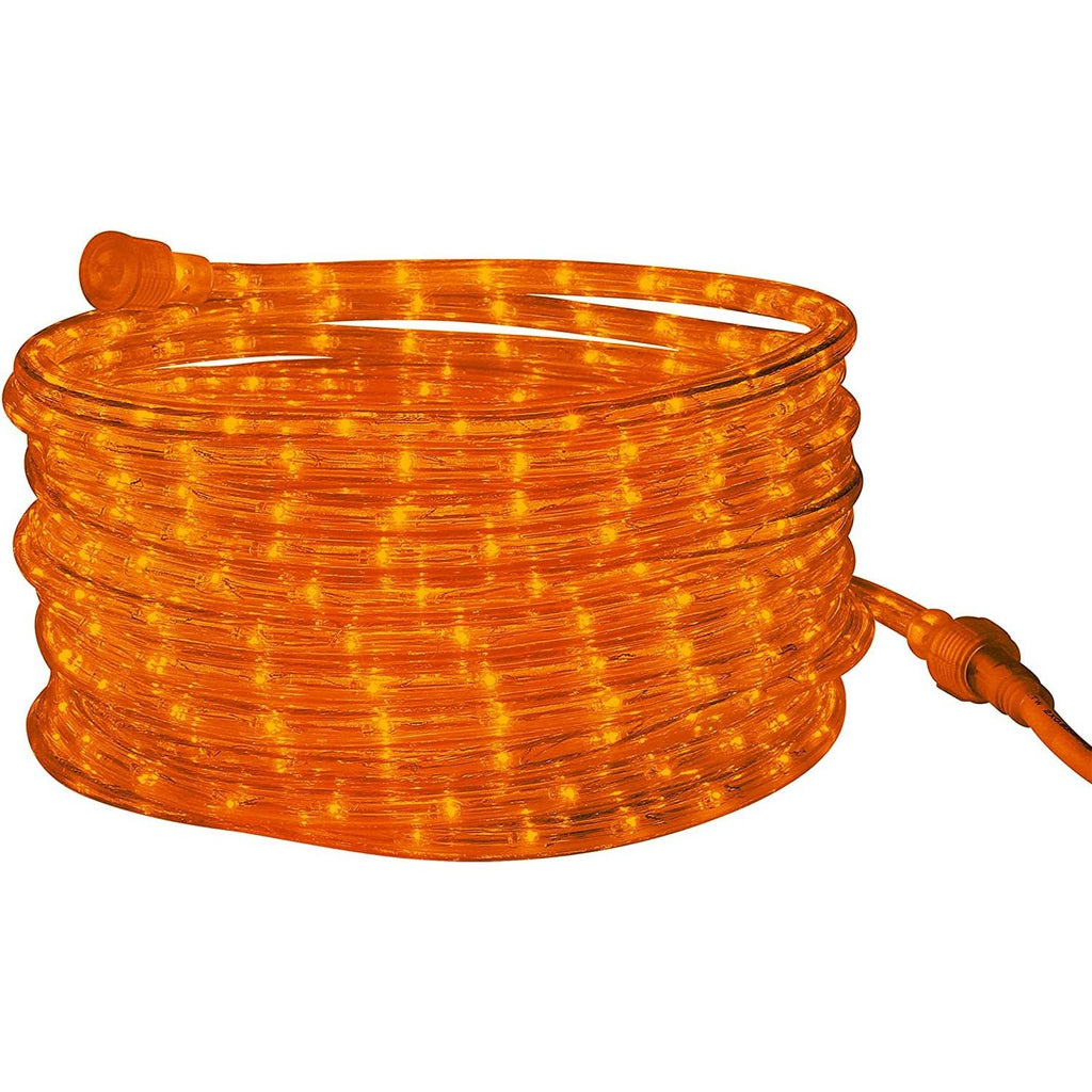 LED Rope Light Orange - for Indoor and Outdoor use, 24 Feet (7.3 m) - 10MM Diameter - 144 LED Long Life Bulbs Halloween Rope Tube Lights