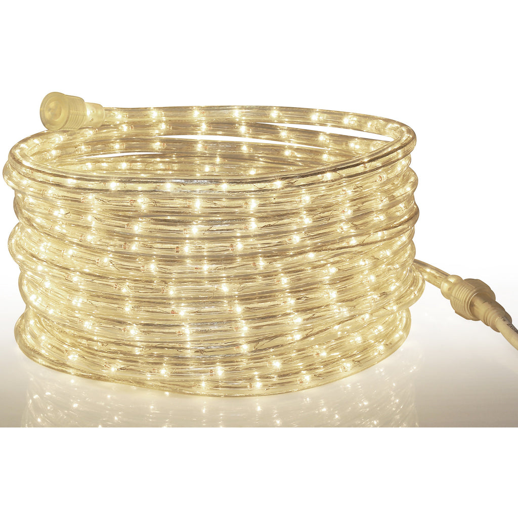 Rope Light LED Warm-White - 24 Feet (7.3 m), for Indoor and Outdoor use - 10MM Diameter - 144 LED Long Life Bulbs Rope Lights