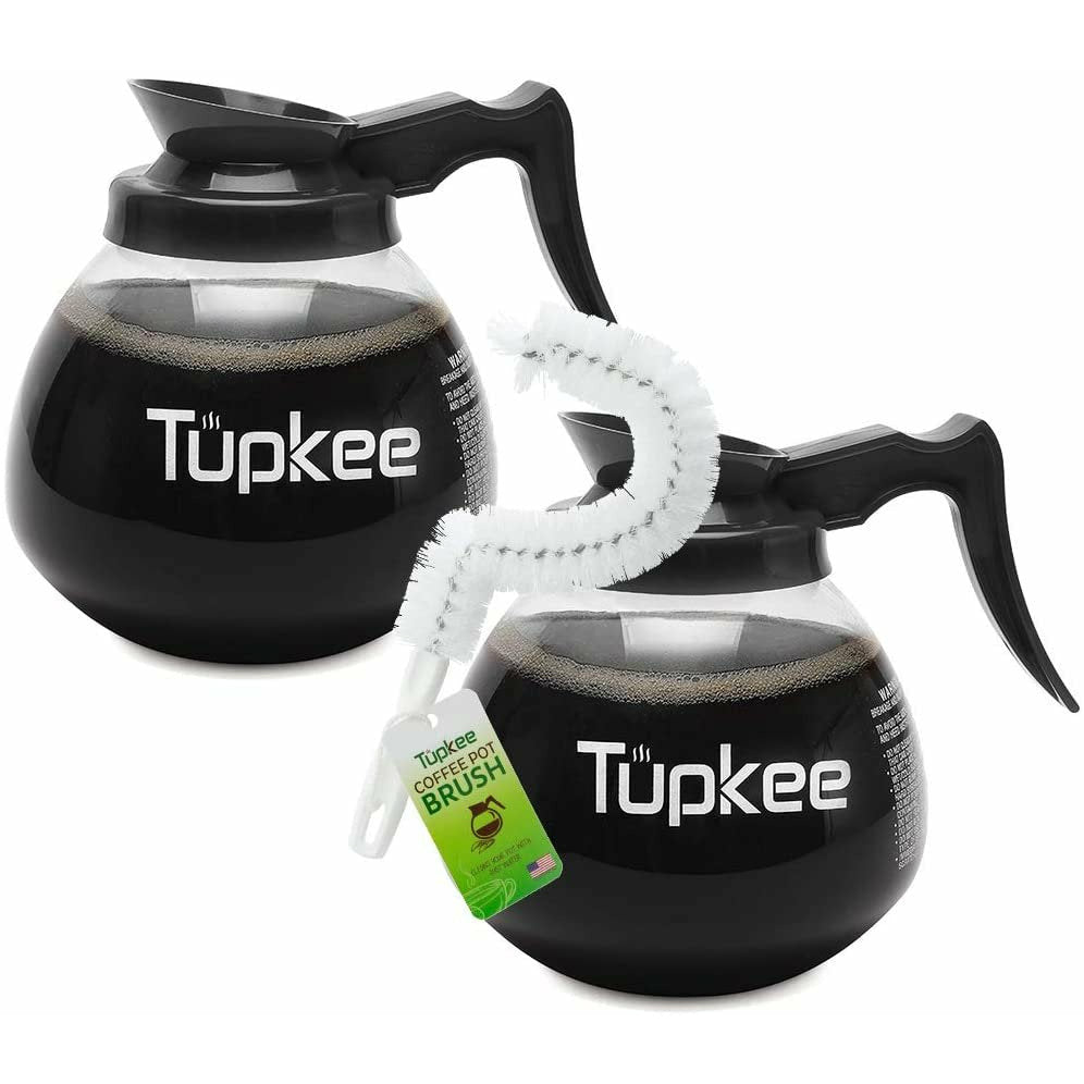 Tupkee Double Wall Glass Tumbler - All Glass Reusable Insulated Tea/Coffee  Mug & Lid, Hand Blown Glass Travel Mug, 14-Ounce, Black